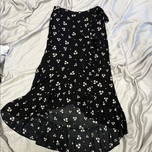 Floral Black Skirt